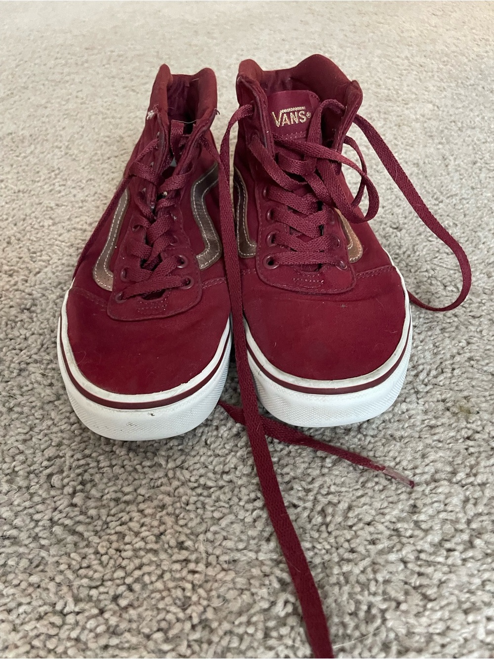 Vans Sk8-Hi Maroon Canvas High Top Sneakers Women’s Size 8